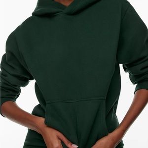 TNA Cozy AF fleece hoodie in Scarab green